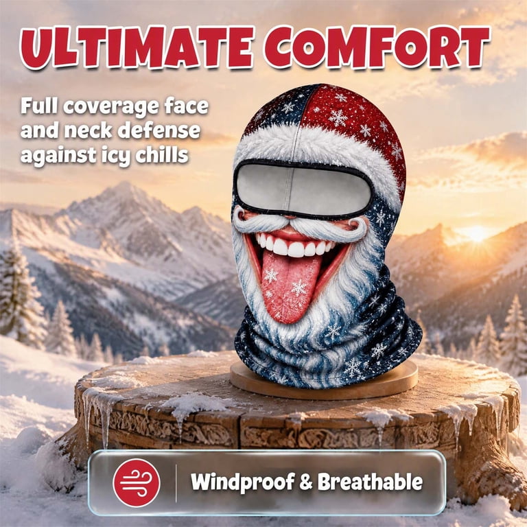 Old Man Ski Mask Winter Funny 3D Printed Full Face Realistic Face ...