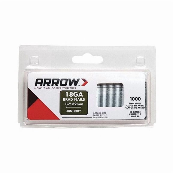 Arrow Fastener BN1820 Genuine 1-1/4" Brad Nails 18 Gauge 2000 Pack