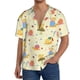 thumbnail image 1 of Fotbe Colorful Cartoon Snail Camisa Estampada de Manga Corta para Hombre, Casual de Verano, Estilo Playero, Sin Arrugas-Small, 1 of 5