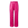 thumbnail image 4 of Women's Pants Wide Leg Long Sequin Gold Sparkly Green High Waist Glitter Loose Woman Relaxed Fit Trousers, 4 of 5
