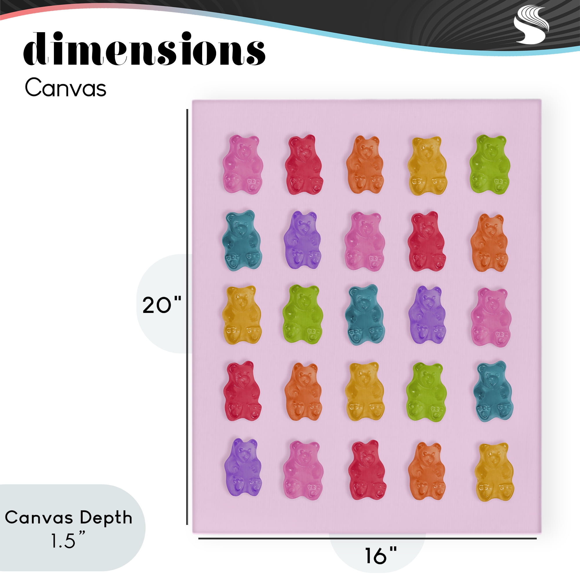 Stupell Industries Pastel Gummies on Pink Canvas Wall Art, design by LISH Creative