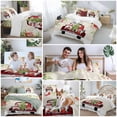 thumbnail image 5 of Christmas Bedding Duvet Cover Set Twin Size 4 Pieces Dwarf Truck Winter Snowflakes Cardinal Bird Bedding Set with Zipper Closure, 1 Comforter Cover 68x86 Inches 1 Flat Sheet & 2 Pillow Cases, 5 of 7