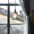 thumbnail image 5 of FSLiving Hanging Swag Lamp Pendant Light with 15ft Plug-in UL Dimmable Cord Brass Finished E12 Socket Tiffany Ink Blue Glass Lamp Nordic Industrial Hanging Lamp for Corner Lighting - 1 Light, 5 of 10