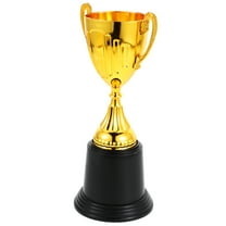 Mini Gold Award Trophies 2pcs Small Plastic Trophy Cups for Sports Competitions and Celebrations Winners Rewards Props