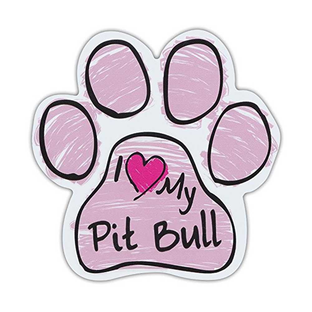 "I Love My Pit Bull" Car Magnet With Realistic Looking Blue Pit Bull Photograph 