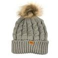 thumbnail image 6 of Wrapables® Winter Warm Cable Knit Infinity Scarf and Faux Fur Pom Pom Beanie Set, Gray, 6 of 8