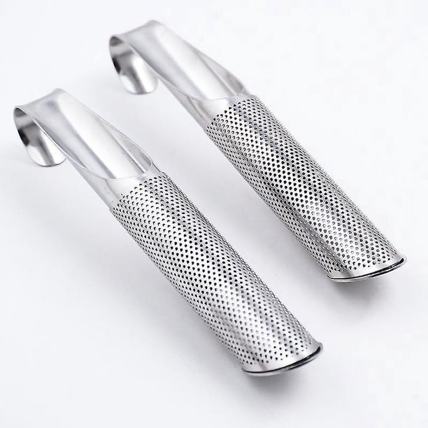 Paquete de 2 infusores de té, infusor de té de acero inoxidable, infusor de té con tubo para hojas de té sueltas, infusor de hojas de té, filtro de té de malla fina de grado alimenticio