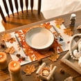 thumbnail image 4 of Sm:)e Orange Pumpkin Maple Leaf Fall Placemats Set of 4 12x18 Inch, Indoor Outdoor Table Mats Decorations for Home Party, 4 of 6