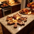 thumbnail image 5 of Fiaya Women Square Wood Tray, 11 Inch Serving Platter for Steak & Fruit, Thanksgiving Table Decor, Rustic Kitchen Counter Organizer, Brown, 5 of 6