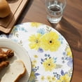 thumbnail image 3 of Yellow Watercolor Floral Round 15 Inch Placemats Set of 6, Spring Flower Abstract Art HeatResistant Non Slip Place Mats for Dining Table, Wipeable Braided Kitchen Table Mats for Housewarming, 3 of 9