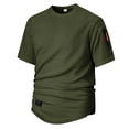 thumbnail image 2 of Antinious Men Solid Round Neck Arm Zip Short Sleeve Loose Daily Casual Tops, 2 of 5