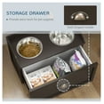 thumbnail image 5 of Elevated Dog Bowls with Storage, Large Dog Feeder Station - 21L Capacity, 2 Stainless Steel Bowls, Raised Dog Food Bowl Stand - Brown, 5 of 9
