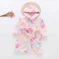thumbnail image 2 of Utoimkio Toddler Baby Boys Girls Hooded Bathrobe Soft Flannel Bath Robe Fall Winter Floral Print Warm Pajamas Dressing Night Gown Sleepwear, 2 of 5
