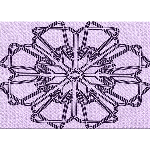 Ahgly Company Machine Washable Indoor Rectangle Transitional French Lilac Purple Area Rugs, 7' x 9'