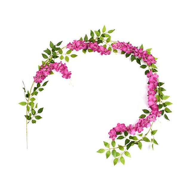 Cateissary Flor artificial Puerta Guirnalda Guirnalda falsa Wisteria Colgando Colgante Multipropósito Boda Festival Suministros Rojo Type3 NO3