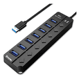 thumbnail image 1 of Hub Usb Con  Bloosom 7 Puertos Usb 3.0 Multicontacto Negro, 1 of 4