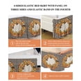 thumbnail image 6 of Fall Pumpkins Bed Skirt Queen Size 18 Inch Drop, Sunflowers Leaf Chalet Autumn Retro Linen Plaid Wrap Around Dust Ruffle Bedskirts, Wrinkle & Fade Resistant Easy Fit Bedskirt with Adjustable Elastic, 6 of 8
