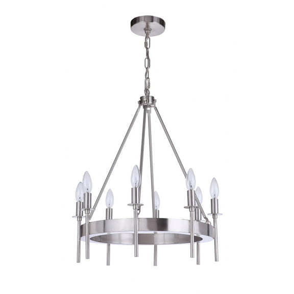 54328-BNK Craftmade Lighting Larrson - 8 Light Chandelier-Brushed Polished Nickel Finish    -Traditional Installation