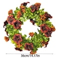 thumbnail image 2 of DAMAI 14" St Patricks Day Shamrock Trumpet Flower Wreath, St Patrick Day Artificial Wreath Outdoor Decorations, Lucky Clover Spring Greenery Hanging for Farmhouse Wall Window Indoor Porch Home Decor, 2 of 7