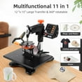 thumbnail image 2 of Simzone Heat Press Machine 11in1 12"x 15"Sublimation Machine, 360° Swing Away Shirt Printing Heat Transfer Machine Digital Industrial-Quality Shirt Pressing Machine for T-Shirt,Hat,Mug,Plate, 2 of 7