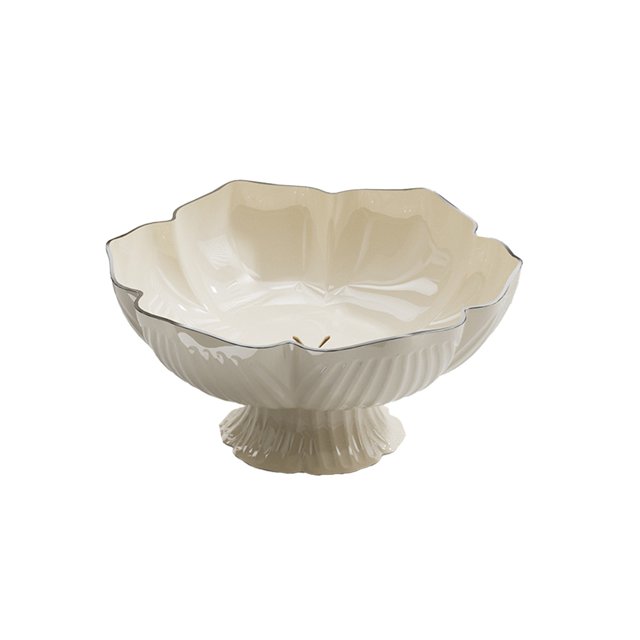 Dvruxg Multipurpose Kitchen Fruit Bowl with Drainage, Stylish PVC Vegetable Strainer Bowl for Buffets, Round Centerpiece Serving Tray for Parties and Gatherings