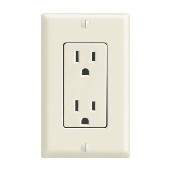 Leviton Decora Duplex Outlet With Wall Plate