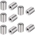 thumbnail image 1 of MroMax 10 tuercas de conector redondas M3 de acero inoxidable 304, tuercas de acoplamiento de varilla de 0.315 in de longitud, rosca hembra para cámara, soporte de lámpara, mesa de comedor plegable de, 1 of 5