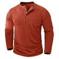 thumbnail image 4 of IROINNID Plain Long Sleeve Shirts for Men Loose Muscle Basic Solid Pure Color Blouse Tee Shirt Top Round-Neck Blouses & Shirts ,Red, 4 of 7