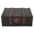 thumbnail image 1 of Wooden chest with lock, small vintage decorative storage box, wooden jewelry chest, 1 of 3
