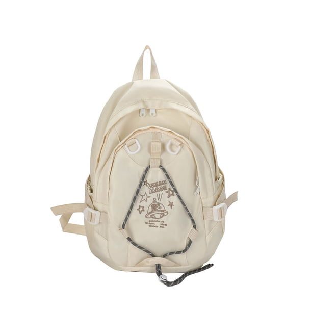 Mochila escolar para niñas Back to School Estética Bookbag Travel Laptop Bag White