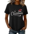 thumbnail image 6 of Frostluinai Christmas Rhinestone Tee Shirts Women Crew Neck Xmas Party Shirt Funny Letter Print Short Sleeve Tshirts S-XXL, 6 of 7