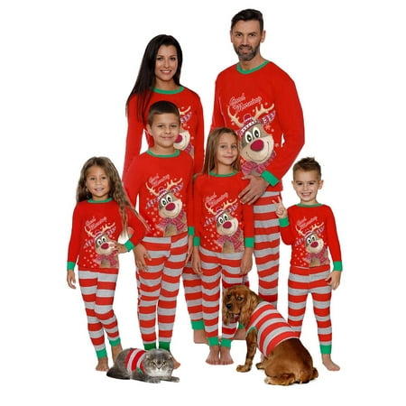 

Family Christmas Pjs Matching Sets Baby Christmas Matching Jammies for Adults and Kids Holiday Xmas Sleepwear Set-Women Men Kids Baby Dogs