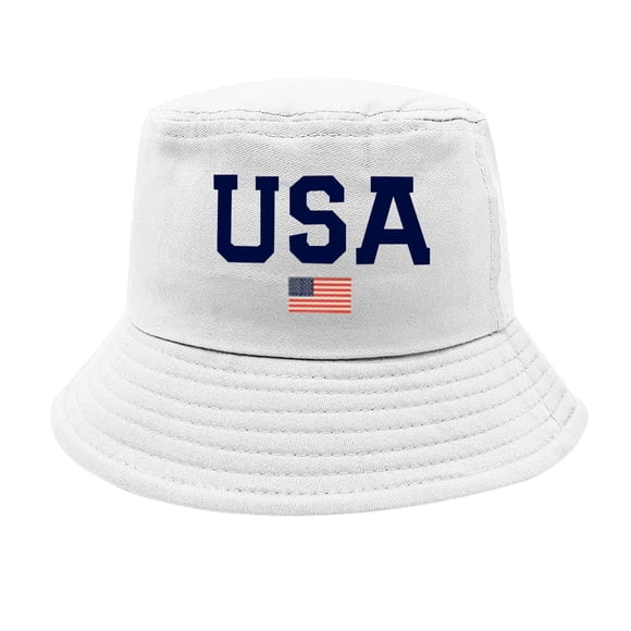 siminseming Christmas Bucket Hats July 4 Independence Day American Honors Bucket Hat Adult Unisex Fishing Sun Hat Black Clothing Shoes & Accessories