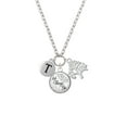 thumbnail image 2 of Delight Jewelry Silvertone Capital Letter - T - Pebble Disc - Let Things Go Fall Zoey Charm Necklace, 28", 2 of 4