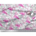 thumbnail image 3 of Soimoi Velvet Fabric Camouflage Texture & Flamingo Bird Print Fabric by Yard 58 Inch Wide, 3 of 3