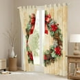 thumbnail image 3 of Homewish Christmas Wreath Teens Curtains Pack of 2 (42x84 Each), Xmas Flower Botanical Curtains Blackout, Happy New Year Bedroom Curtains, Curtains and Drapes Decor, 3 of 6