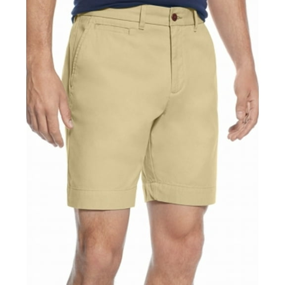 Tommy Hilfiger Mens Custom Fit Casual Chino Shorts, Beige, 40