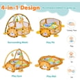 thumbnail image 3 of 4-in-1 Baby Play Gym Mat - Infant Activity Center with Ball Pit, Tummy Time Play Mat & Safe Mesh for Ages 0-3 | Includes 4 Hanging Toys & 30 Balls | Soft, Washable, & Easy to Store, 3 of 8