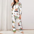 thumbnail image 2 of Fotbe Excavator Conjunto de Pijama de Manga Larga para Mujer con Estampado, Ropa de Dormir de 2 Piezas, Conjunto de Casa Suave y Cómodo con Bolsillos-XX-Large, 2 of 7