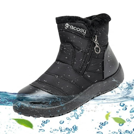 

Cathalem Rain And Snow Boots Women Outdoor Winter Boots Waterproof Lightweight Winter Comfortable Cotton Shoes Tall Winter Boot Black 8.5