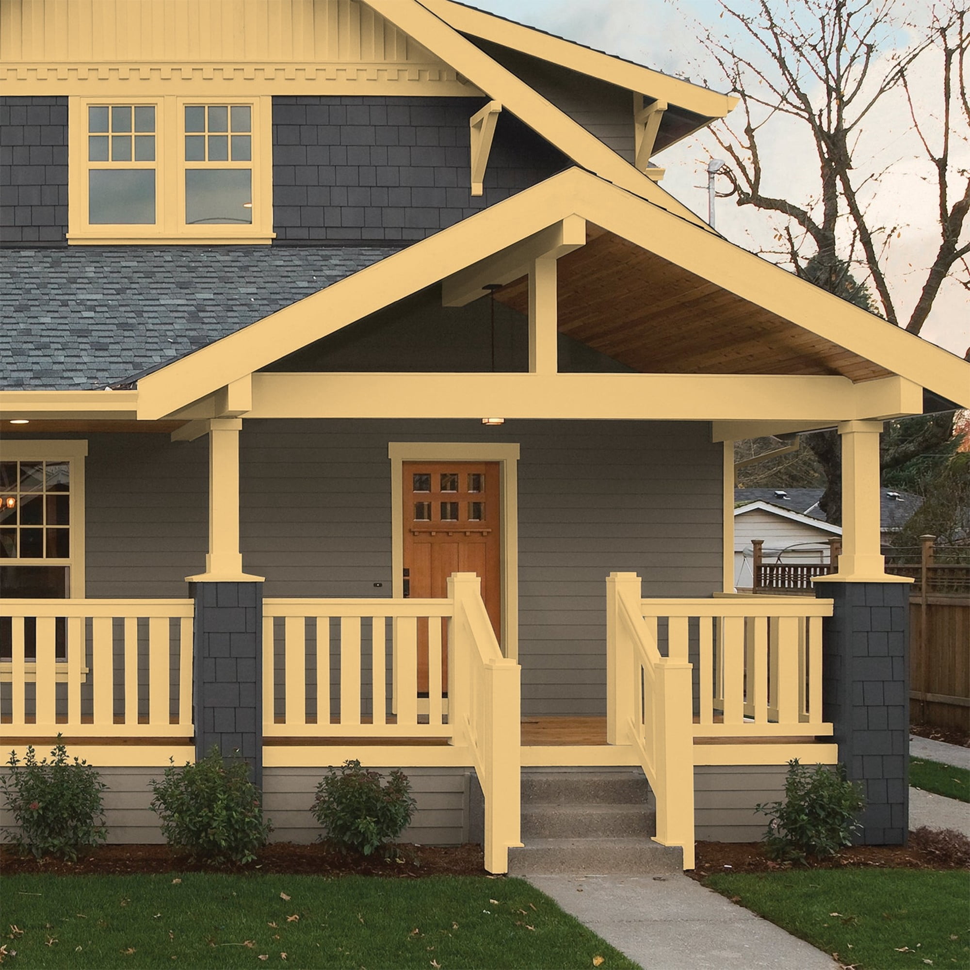 Glidden HEP Gold Buff / Yellow Semi-Gloss Exterior Paint with Primer, 1 Gallon