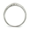 thumbnail image 2 of White Sterling Silver Ring Band Themed Open Back Cubic Zirconia CZ Round Clear, 2 of 4