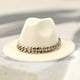 thumbnail image 2 of Sombrero Fedora Jinwen Beige de Fieltro, 2 of 5