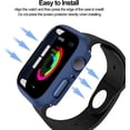 thumbnail image 5 of 3 Pack Hard PC Case Compatible with Apple Watch Series 8 Series 7 41mm, Case with Tempered Glass Screen Protector Overall Bubble-Free Cover for iWatch 7 Accessories, (Black+Blue+Silver,41mm), 5 of 5