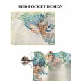 thumbnail image 6 of Beige Coastal Bathroom Window Curtain, Summer Nautical Beach Coral Starfish Light Filtering Coffee Kitchen Curtains, Bedroom Living Room Curtains 2 Panel 84"x54", 6 of 6
