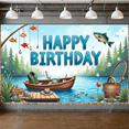 thumbnail image 3 of Fishing Theme Party Banner Decorative Design Outdoor Celebration for Birthday Party Kids Event Nature Lover, 3 of 9