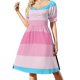 thumbnail image 1 of Vestido elegante de manga corta con la bandera del orgullo trans para mujer, falda para mujer, vestido para fiesta de boda., 1 of 7
