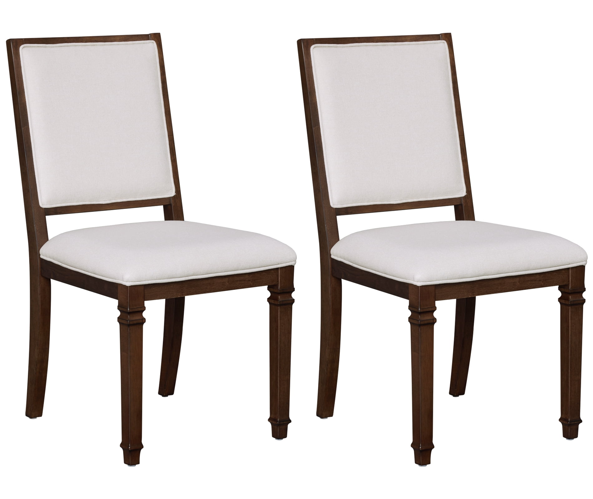 WAMPAT Farmhouse Upholstered Dining Chairs Set of 2,Modern Kitchen Chairs with Fabric Cushion & Solid Back for Dining Room,Living Room,Espresso Brown