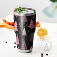 thumbnail image 3 of 30oz Black and Pink Christmas Tree Pattern Tumblers Stainless Steel Tumbler with Lid and Straw,Vacuum Insulated Double Wall Travel Tumbler Cups Mug with Cleaning Brush for Coffee,Tea, 3 of 7