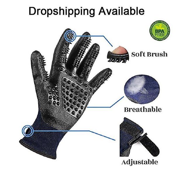 1 par de guantes de aseo para gatos, removedor de pelo de mascotas de goma suave, cepillo de masaje de baño para perros, caballos y gatos, peine limpio para animales, 11 Feliz Sencillez